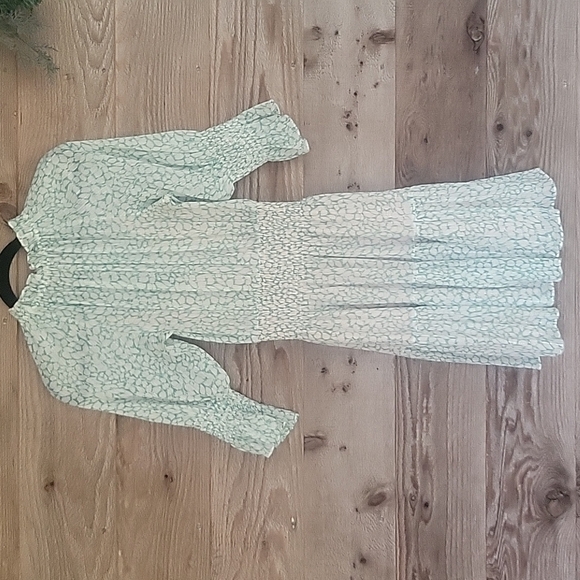 Rebecca Taylor Ikat Leaf Smocked Dress Size XSmall - Picture 7 of 9